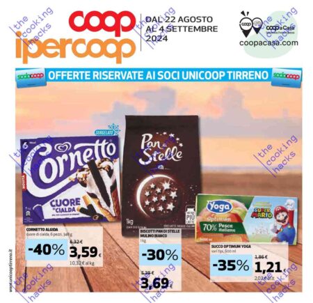 Volantino Coop Ipercoop Tirreno dal 22 agosto al 4 settembre 2024