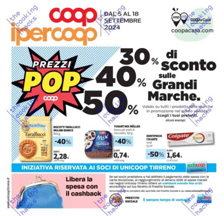 Volantino Coop Ipercoop Tirreno dal 5 al 18 settembre 2024