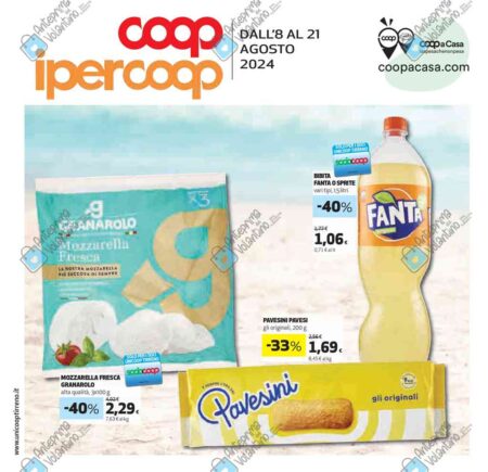 Volantino Coop e Ipercoop Tirreno dal 8 al 21 agosto 2024
