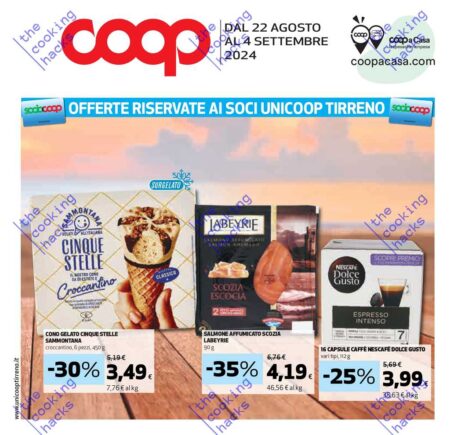 Volantino Coop Tirreno Toscana dal 22 agosto al 4 settembre 2024
