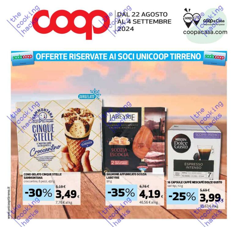 Volantino Coop Tirreno Toscana dal 22 agosto al 4 settembre 2024