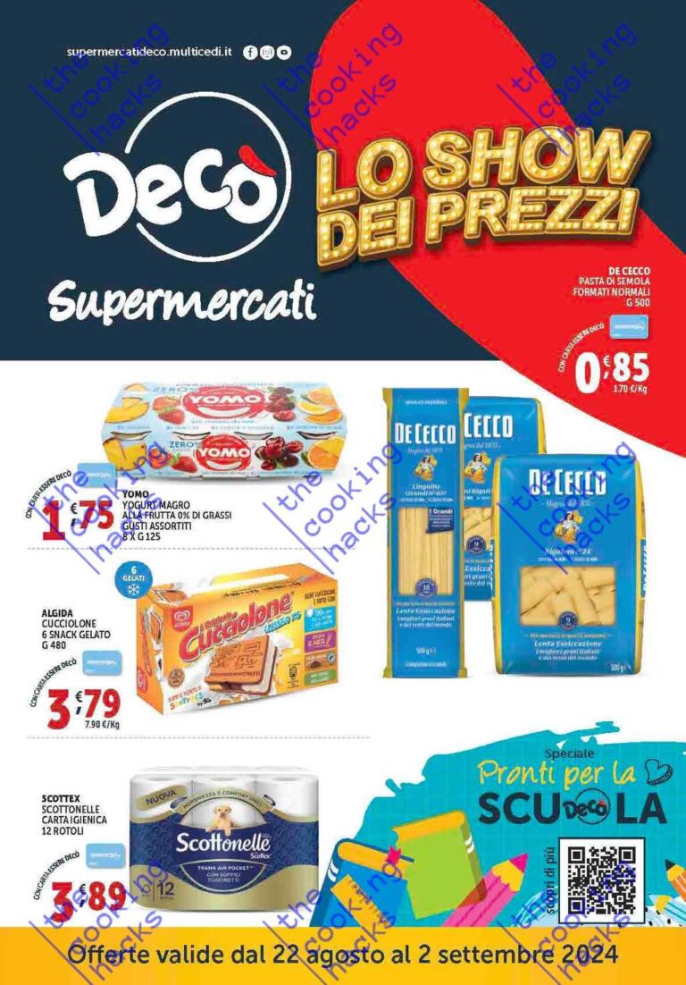 Volantino Decò Supermercati dal 22 agosto al 2 settembre 2024