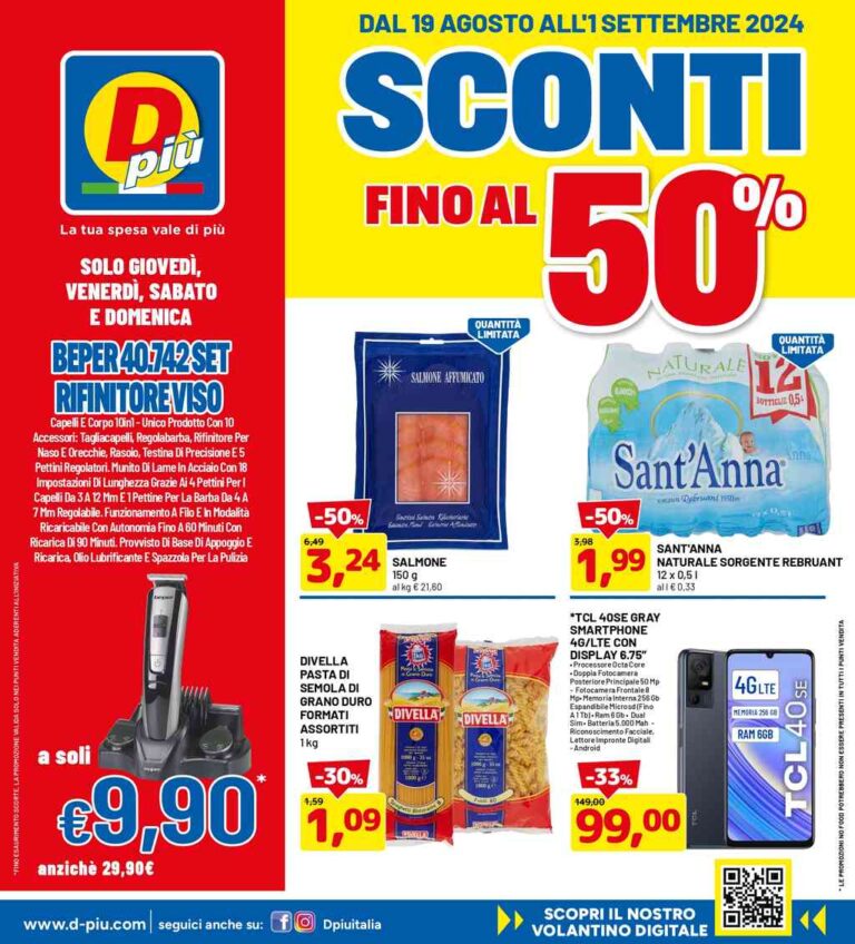 Volantino DPiù dal 19 agosto al 1 settembre 2024