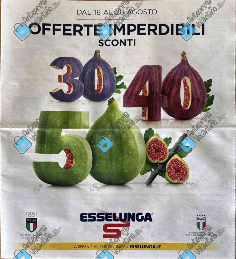 Volantino Esselunga dal 16 al 28 agosto 2024