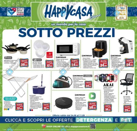 Volantino Happy Casa dal 24 agosto al 11 settembre 2024