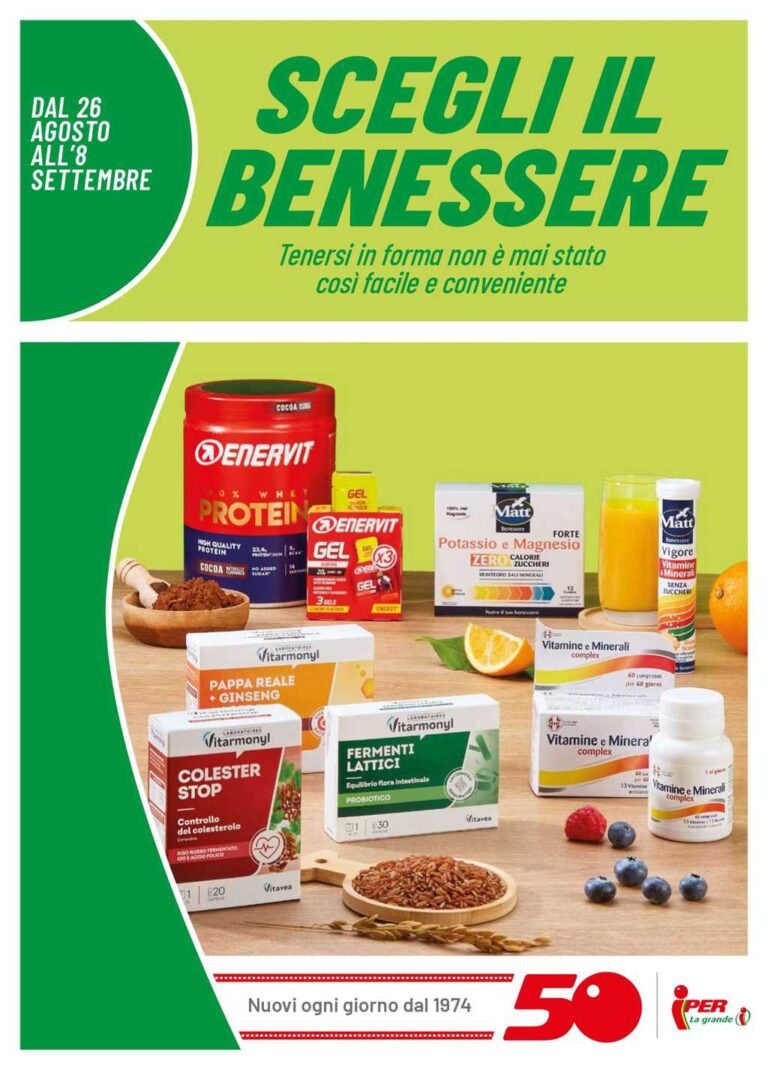 Volantino Iper Benessere dal 26 agosto al 8 settembre 2024