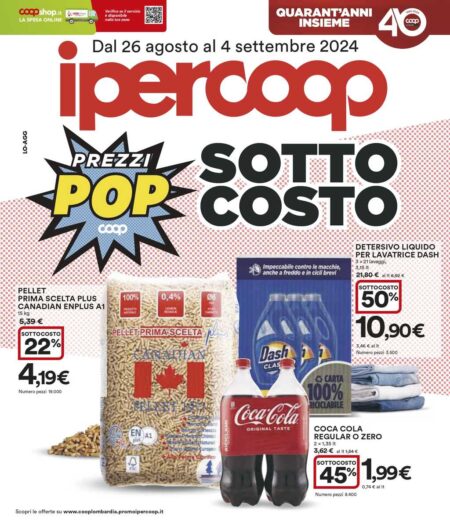 Volantino Ipercoop dal 26 agosto al 4 settembre 2024