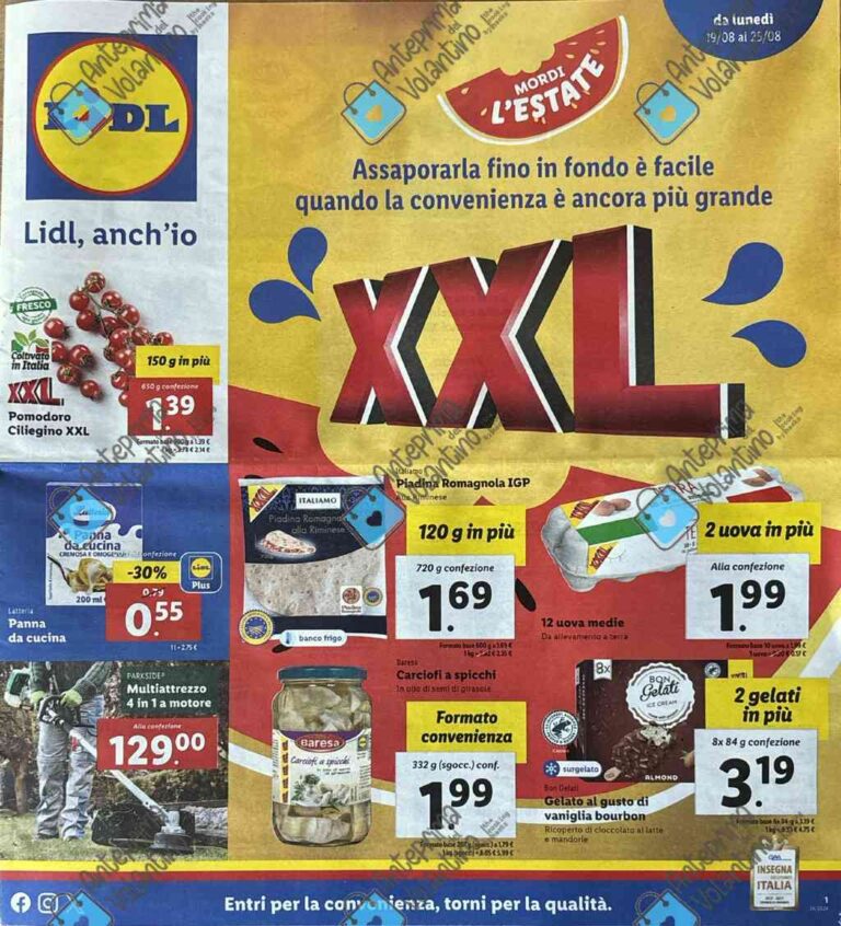 Volantino Lidl dal 19 al 25 agosto 2024