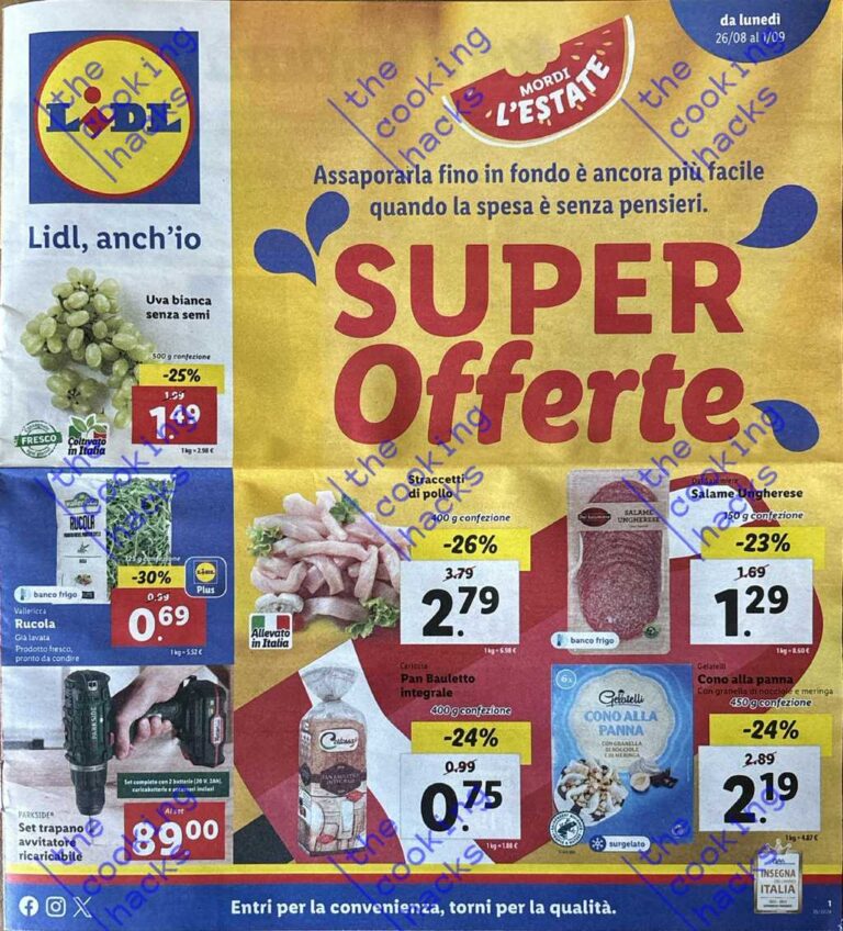 Volantino Lidl dal 26 agosto al 1 settembre 2024