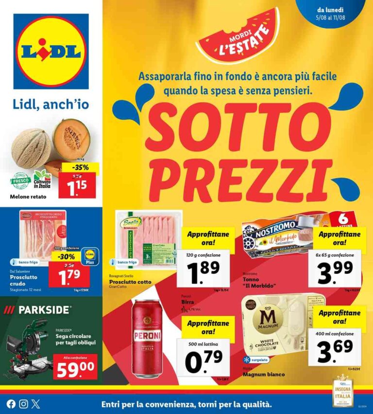 Volantino Lidl dal 5 al 11 agosto 2024: differenza tra online e cartaceo