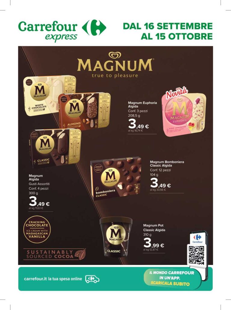 Volantino Carrefour Express dal 16 settembre al 15 ottobre 2024: Speciale Gelati