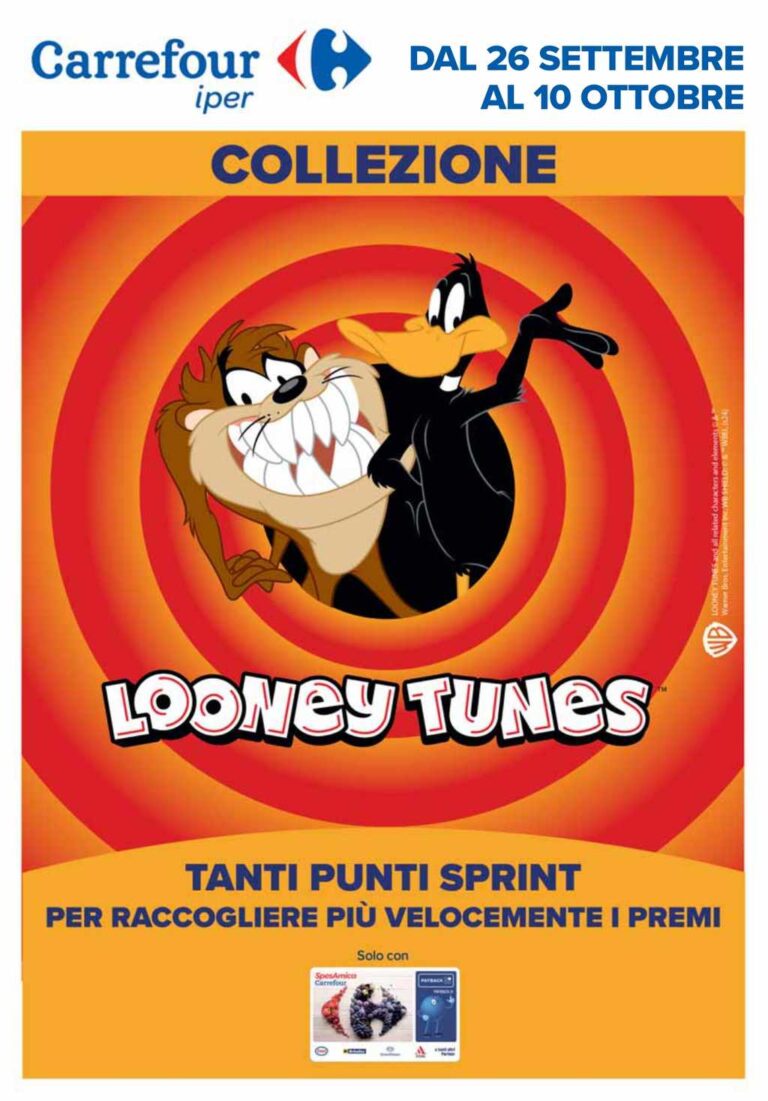 Volantino Carrefour Iper collezione Looney Tunes dal 26 settembre al 10 ottobre 2024