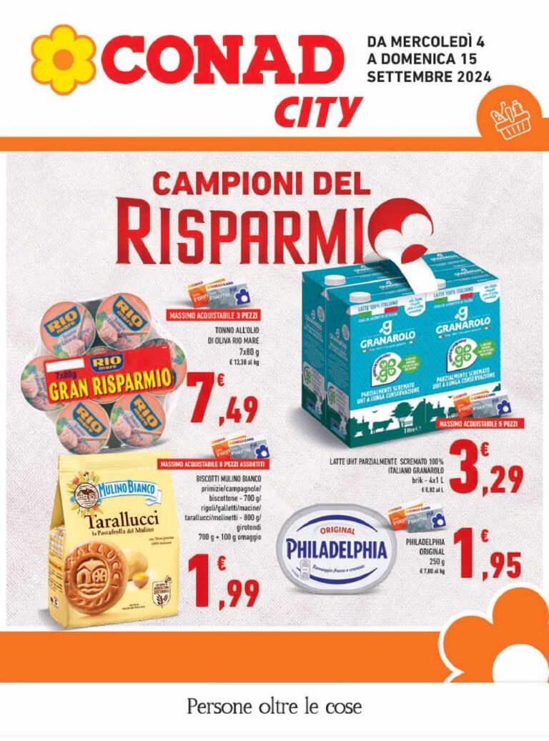 Volantino Conad City Campania dal 4 al 15 settembre 2024
