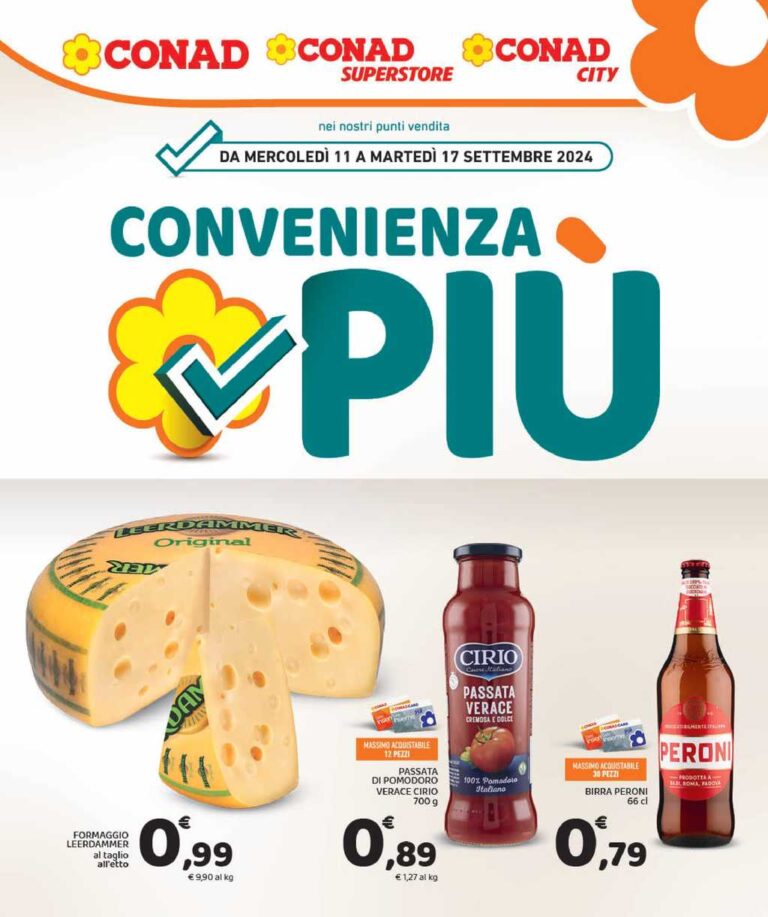 Volantino Conad Lazio dal 11 al 17 settembre 2024: Convenienza Più