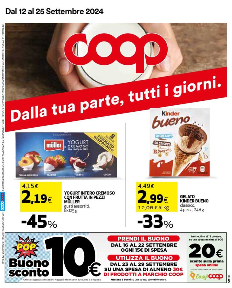 Volantino Coop Allenza 3.0 dal 12 al 25 settembre 2024