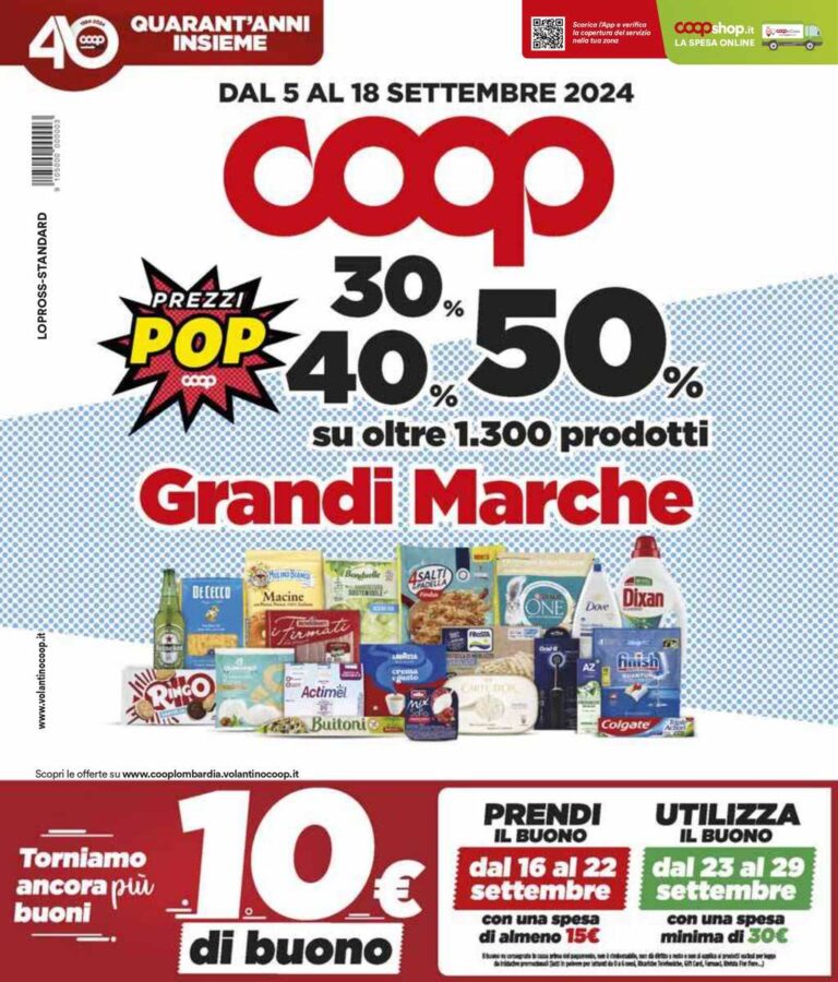 Volantino Coop dal 5 al 18 settembre 2024