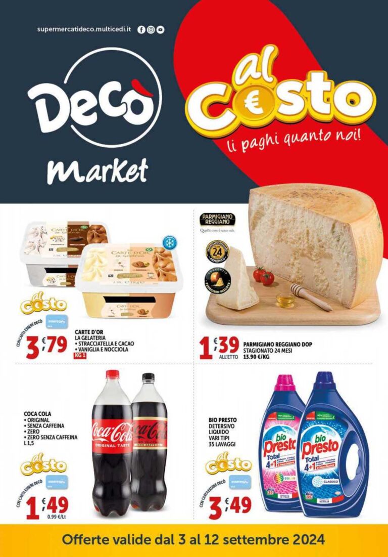 Volantino Decò Market dal 3 al 12 settembre 2024