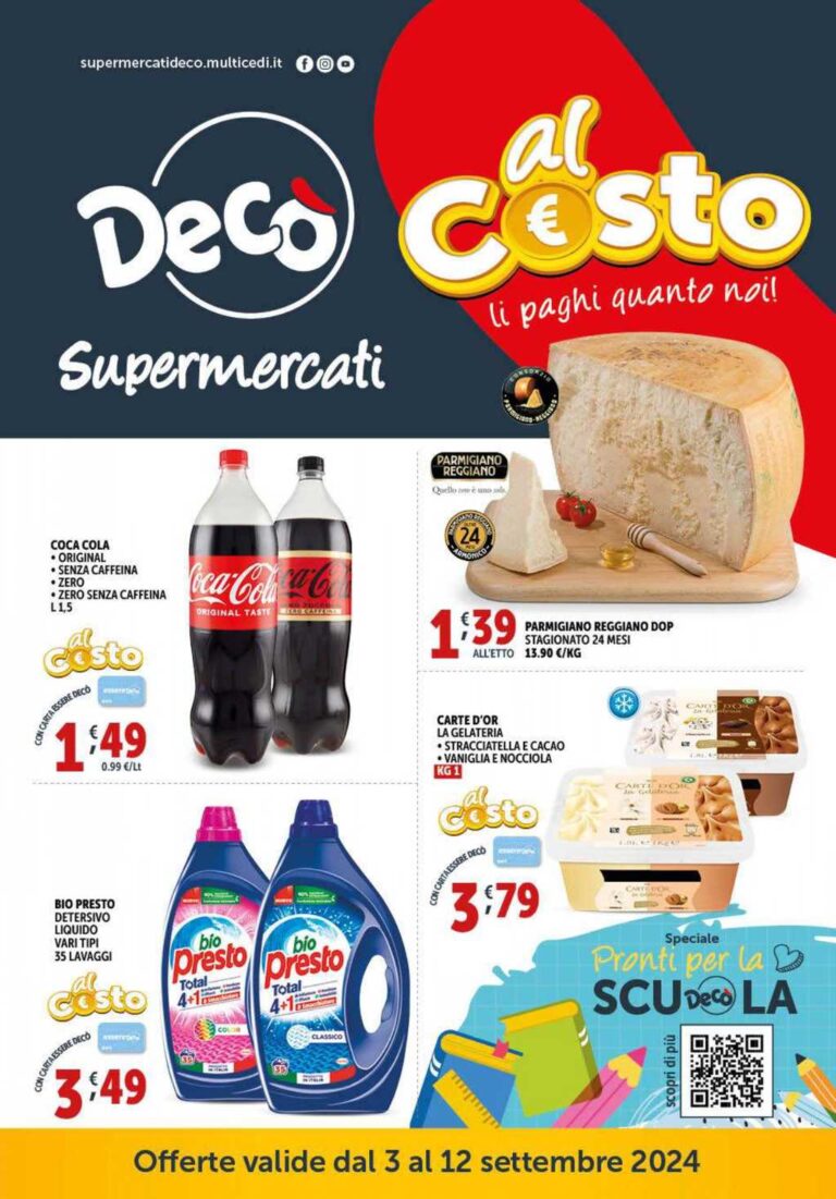 Volantino Decò Supermercati dal 3 al 12 settembre 2024