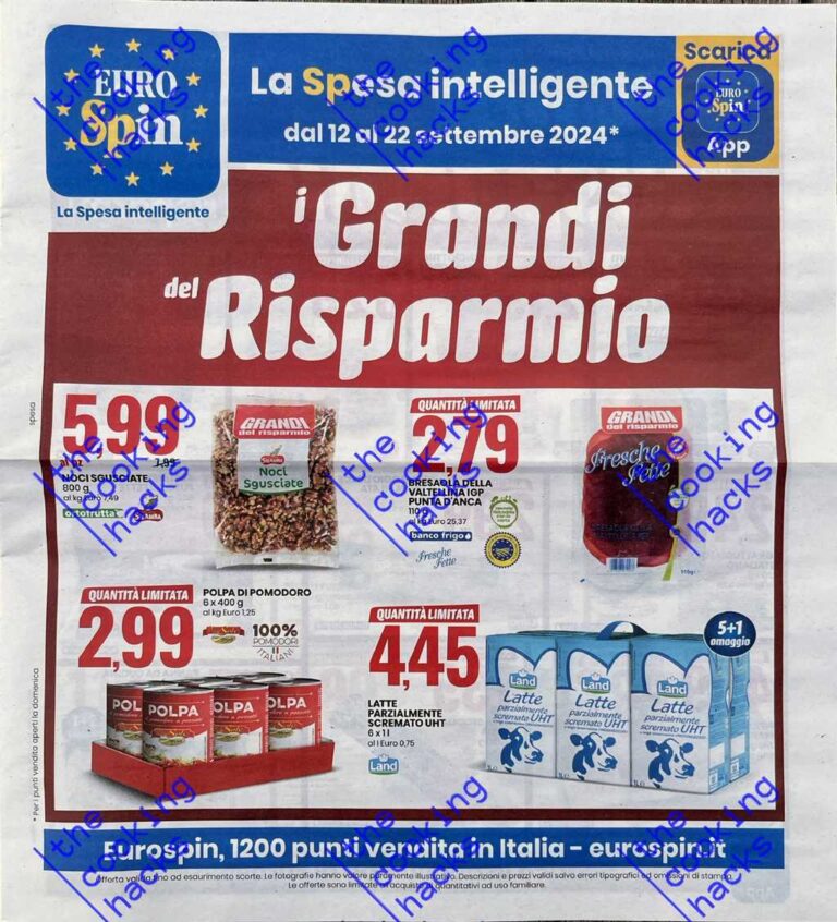 Volantino Eurospin dal 12 al 22 settembre 2024