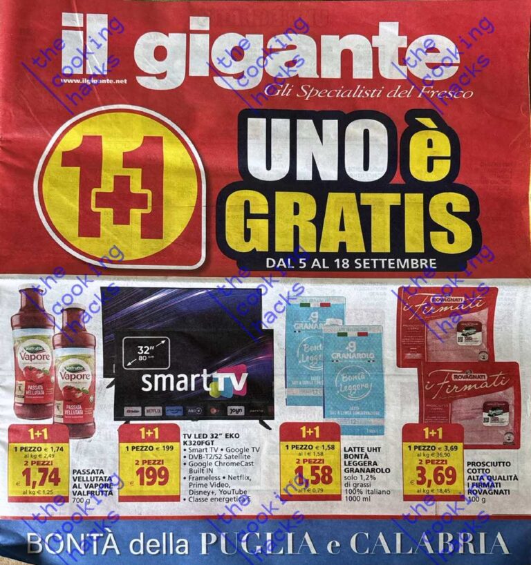 Volantino Il Gigante dal 5 al 18 settembre 2024: 1+1 Gratis