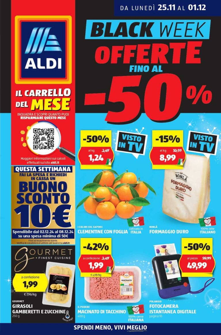 Volantino Aldi prossima settimana dal 25 novembre 2024