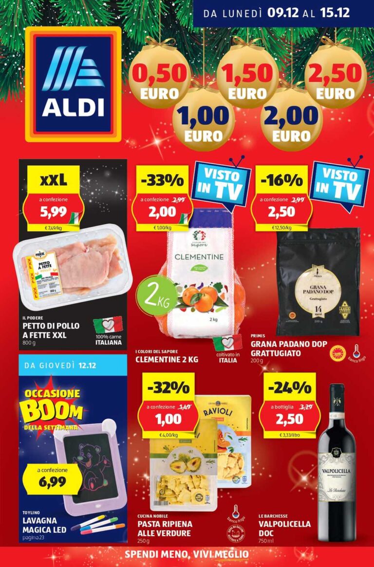 Volantino Aldi dal 9 al 15 dicembre 2024