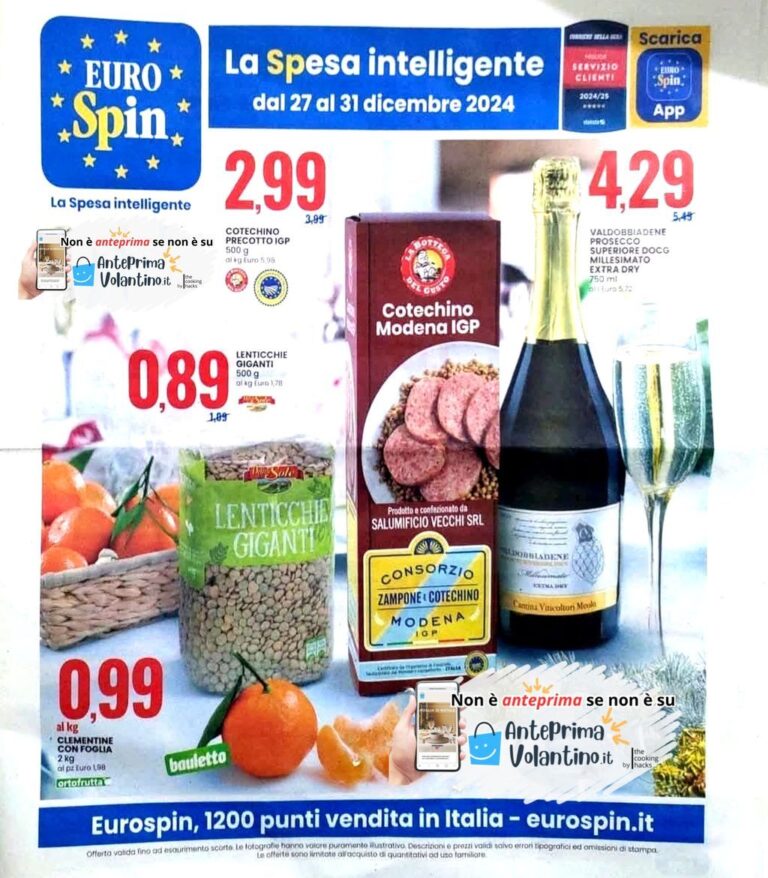 Volantino Eurospin dal 27 al 31 dicembre 2024