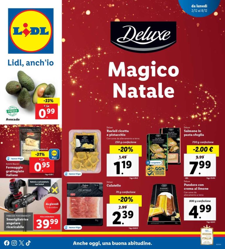 Volantino Lidl dal 2 dicembre 2024
