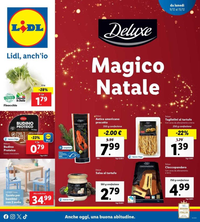 Volantino Lidl dal 9 al 15 dicembre 2024