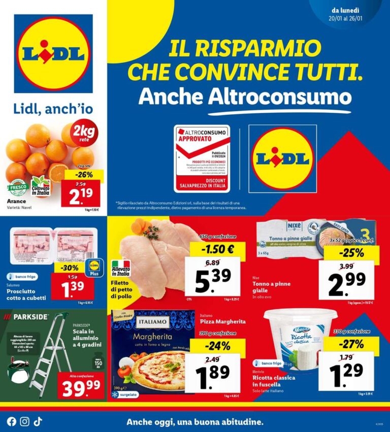 Volantino Lidl dal 20 al 26 gennaio 2024: Offerte della settimana!
