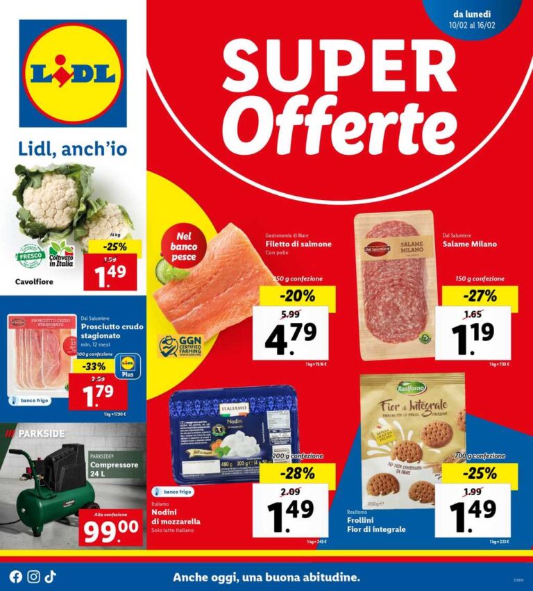 Offerte Lidl valide dal 10 al 16 febbraio: volantino settimanale